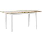 Mesa de comedor extensible de madera de caucho clara/blanco 120/160 x 75 cm  LOUISIANA 