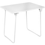 Mesa de jardín de comedor de acero camping blanco de 80x70x60 cm