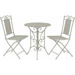 Happyshopping - Mesa y sillas bistro de jardin 3 piezas acero gris
