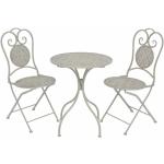Mesa y sillas bistro de jardin 3 piezas acero gris