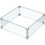 Mesas rectangulares transparentes de metal 