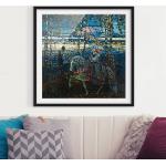 Micasia - Póster enmarcado - Wassily Kandinsky - Riding Couple Dimensión LxA: 20cm x 20cm, Marco: Negro