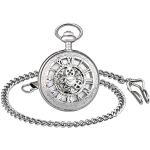 Relojes plateado de acero inoxidable con cadena Mecánico con correa de plata para mujer 