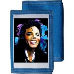 Michael Jackson - Cartera de dinero para niños y niñas, cartera de tres pliegues para niños y niñas, Blue, Casual