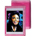 Michael Jackson - Cartera de dinero para niños y niñas, cartera de tres pliegues para niños y niñas, Pink, Casual
