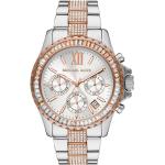 Relojes blancos de acero inoxidable de pulsera Automático Cronógrafo Michael Kors para mujer 