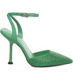 Sandalias verdes de goma de tiras rebajadas con tacón cuadrado con tacón más de 9cm lacado Michael Kors talla 38,5 para mujer 