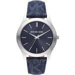 Relojes azules de acero inoxidable de pulsera impermeables Cuarzo con correa de acero Michael Kors Runway para hombre 