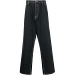 Jeans negros de poliester de corte recto rebajados con logo Carhartt Work In Progress para hombre 
