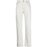 Jeans blancos de algodón de corte recto rebajados ancho W27 largo L34 con logo Nudie para hombre 
