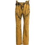 Jeans desgastados amarillos de poliester rebajados con logo talla L para hombre 