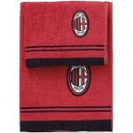 Juegos de toallas rojos de algodón A.C. Milan 60x100 