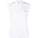 Camisas orgánicas blancas de algodón sin mangas sin mangas militares Alexander McQueen talla 3XL de materiales sostenibles para mujer 
