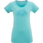 Camisetas deportivas azules de poliester rebajadas manga corta con cuello redondo Millet talla M de materiales sostenibles para mujer 