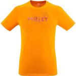Camisetas deportivas naranja de poliester rebajadas con cuello redondo transpirables con logo Millet talla S de materiales sostenibles para hombre 