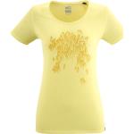 Camisetas deportivas orgánicas amarillas de poliester rebajadas manga corta con cuello redondo Millet talla S de materiales sostenibles para mujer 