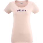 Camisetas deportivas orgánicas beige de algodón rebajadas manga corta con cuello redondo vintage Millet talla M de materiales sostenibles para mujer 