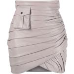 Minifaldas grises de poliamida rebajadas fruncido talla L para mujer 