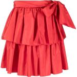 Minifaldas rojas de tafetán tallas grandes con lazo talla L para mujer 