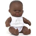 Miniland- Baby Africano Niño 21cm. Muñeco, Color Real (31123)