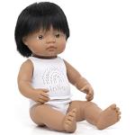 Miniland – Muñeco bebé Latinoamericano Niño de vinilo suave de 38cm con rasgos étnicos y sexuado para el aprendizaje de la diversidad con suave y agradable perfume. Presentado en caja de regalo.