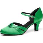 Zapatos verdes de goma de tacón formales acolchados talla 37 para mujer 