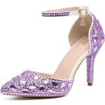 Zapatos lila de Diamantes de tacón formales floreados con purpurina talla 38 para mujer 