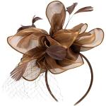 Sombreros marrones de seda de fiesta  vintage floreados para mujer 
