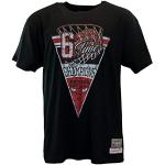 Camisetas negras de algodón de manga corta Chicago Bulls con logo Mitchell & Ness NBA talla L para mujer 