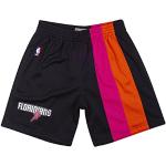 Pantalones cortos negros Miami Heat con logo Mitchell & Ness talla S para hombre 
