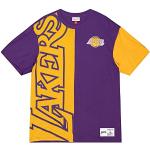 Camisetas lila de algodón de Baloncesto manga corta con logo Mitchell & Ness talla S para mujer 