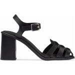 Sandalias negras de piel de tiras rebajadas de verano con tacón de 7 a 9cm Miu Miu talla 38 para mujer 