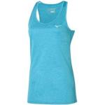 Camisetas azules de running rebajadas transpirables Mizuno Core para mujer 