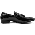 Zapatos lacados negros de goma formales acolchados con borlas talla 44 para hombre 