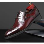 Zapatos rojos de piel de cocodrilo con cordones con cordones formales cocodrilo para hombre 