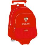 Mochilas escolares rojas de poliester rebajadas Sevilla FC acolchadas Safta infantiles 