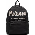 Mochilas estampadas negras con logo Alexander McQueen para hombre 