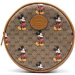 Mochilas estampadas marrones Disney Mickey Mouse con aislante térmico con logo Gucci para mujer 