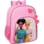 Mochilas escolares rosas de poliester Barbie acolchadas Safta infantiles 