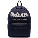 Mochilas estampadas azules de poliester con logo Alexander McQueen para hombre 