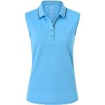 Camisetas deportivas azules celeste de piel de verano transpirables lavable a mano con rayas talla S para mujer 