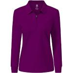 Camisetas deportivas lila de piel de invierno manga larga lavable a mano talla XS para mujer 