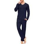 Pijamas largos azul marino talla M para mujer 