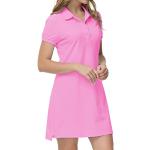 Vestidos rosas de tenis manga corta transpirables informales talla XL para mujer 