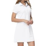 Vestidos blancos de tenis manga corta transpirables informales talla XL para mujer 
