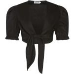 Chaquetas negras de algodón rebajadas manga corta con escote V Molly Bracken talla M para mujer 