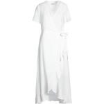 Vestidos blancos de viscosa de manga corta manga corta con escote cruzado de encaje Molly Bracken talla XS para mujer 