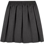MOLLY MALOU Faldas elásticas redondas plisadas para uniforme escolar de 2 a 16 años, gris, 13-14 Años