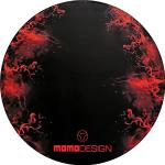 Momo Design MD-CM1201-R - Alfombrilla para Silla de Gaming, 120 cm, Color Negro con Acabado Rojo