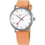 Mondaine Classic Official Swiss Railways Reloj | Blanco/Naranja